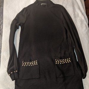 INC International Concepts Studded Tunic Sweater Sheer Sleeves Size Small